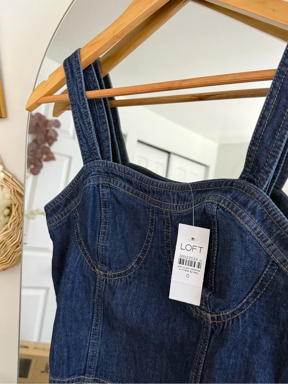 LOFT Denim Jean Crop Top NWT